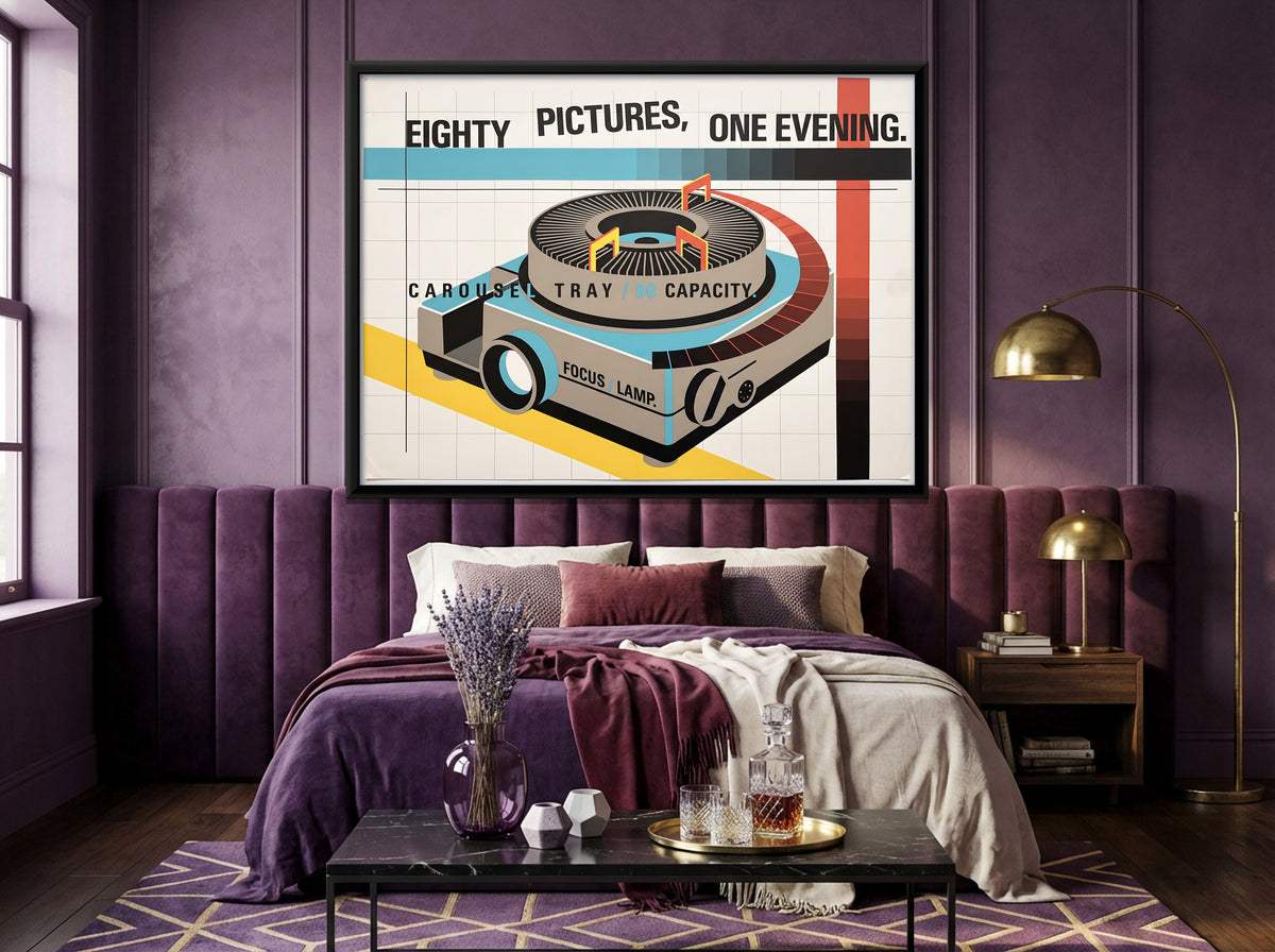 Carousel Slide Projector - canvas art shown in a second room setting