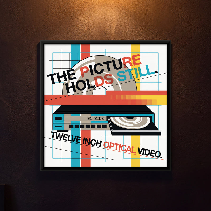 Laserdisc Player - framed canvas art hung on a wall