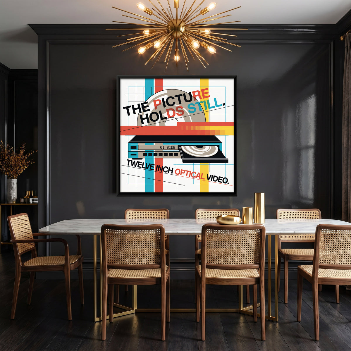 Laserdisc Player - canvas art shown in a styled room
