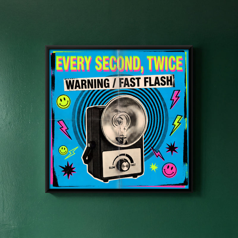 Rave Strobe Light - framed canvas art hung on a wall