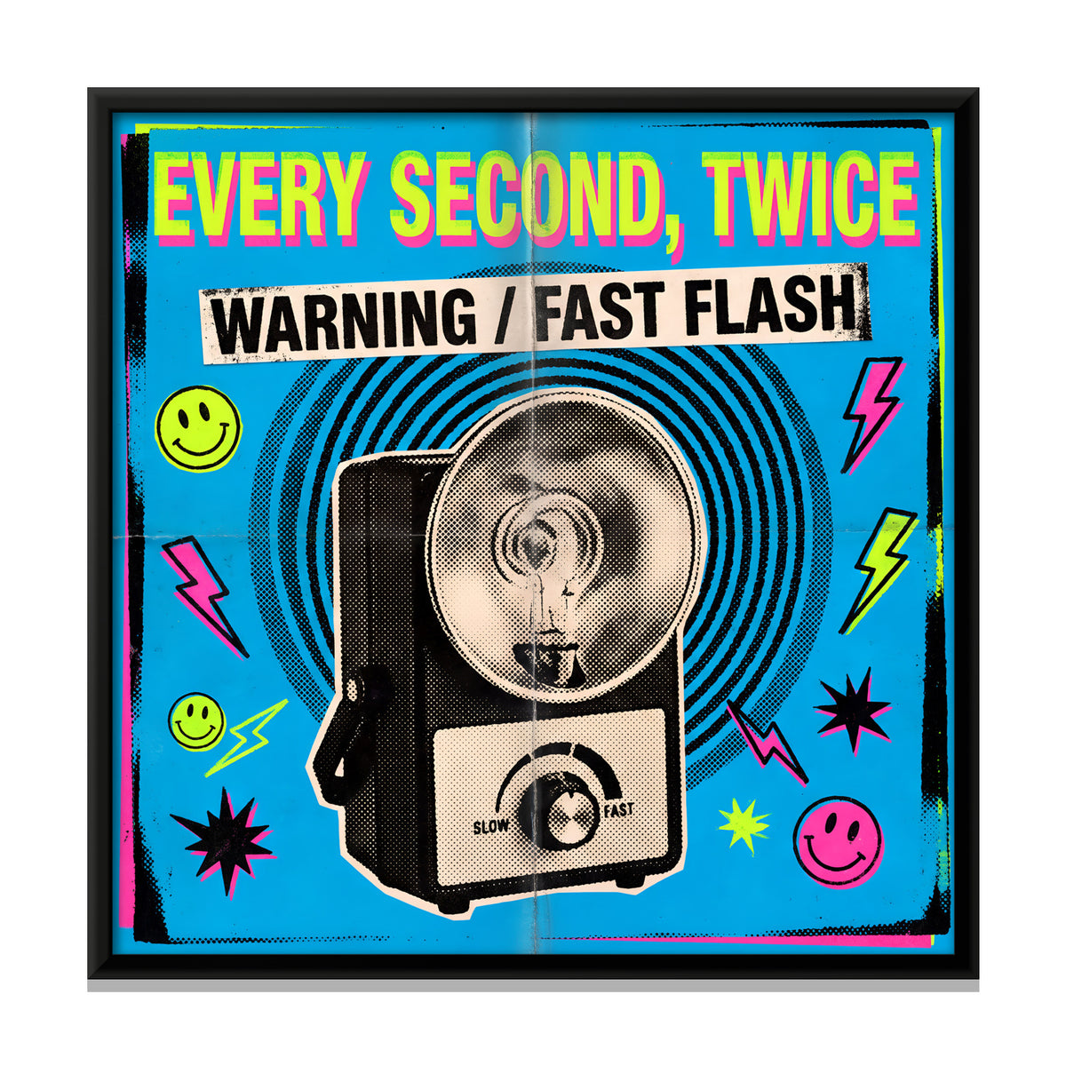 Rave Strobe Light - framed canvas print, front view