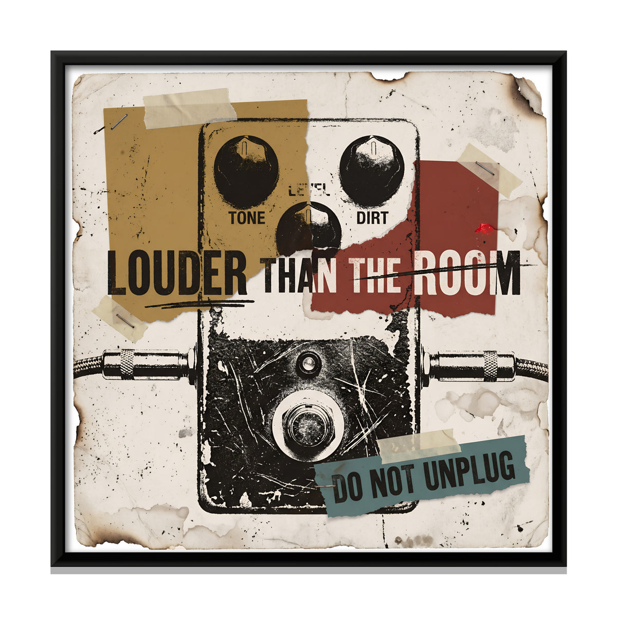 Guitar Effects Pedal - framed canvas print, front view