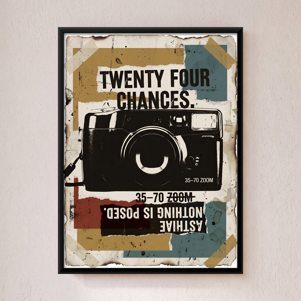 Compact Film Camera - framed canvas art hung on a wall