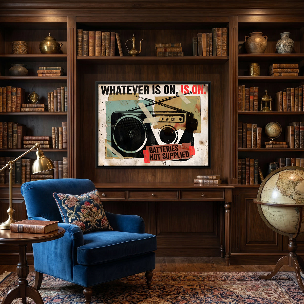 Portable FM Radio - canvas art shown in a second room setting