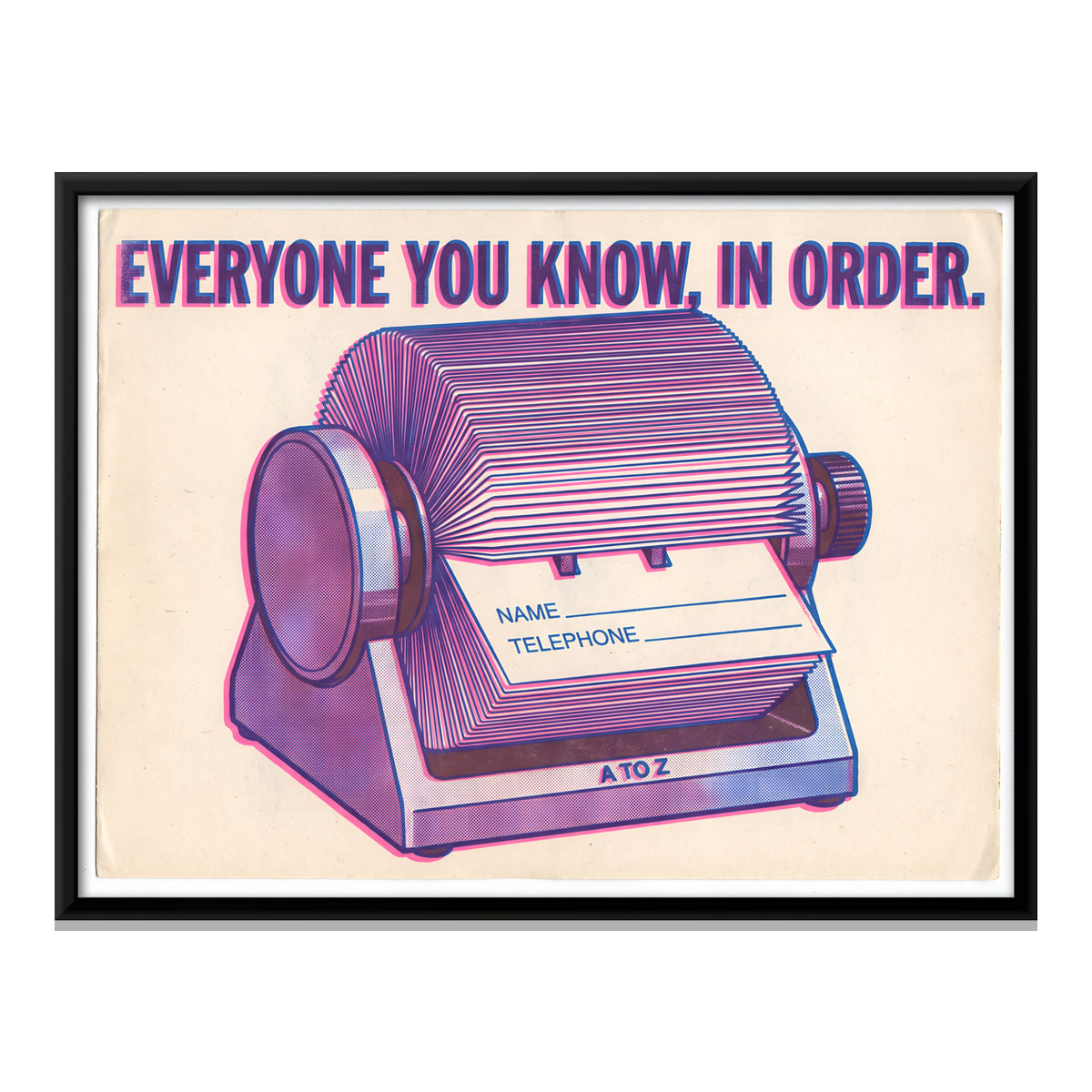 Rotary Card File - framed canvas print, front view