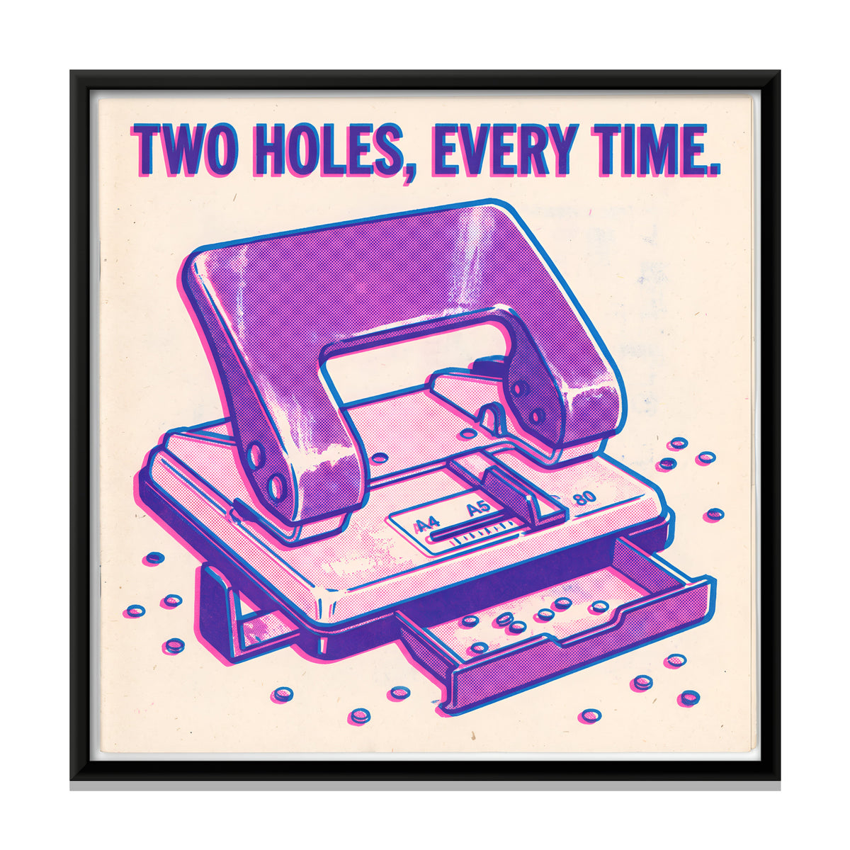 Two-Hole Paper Punch - framed canvas print, front view