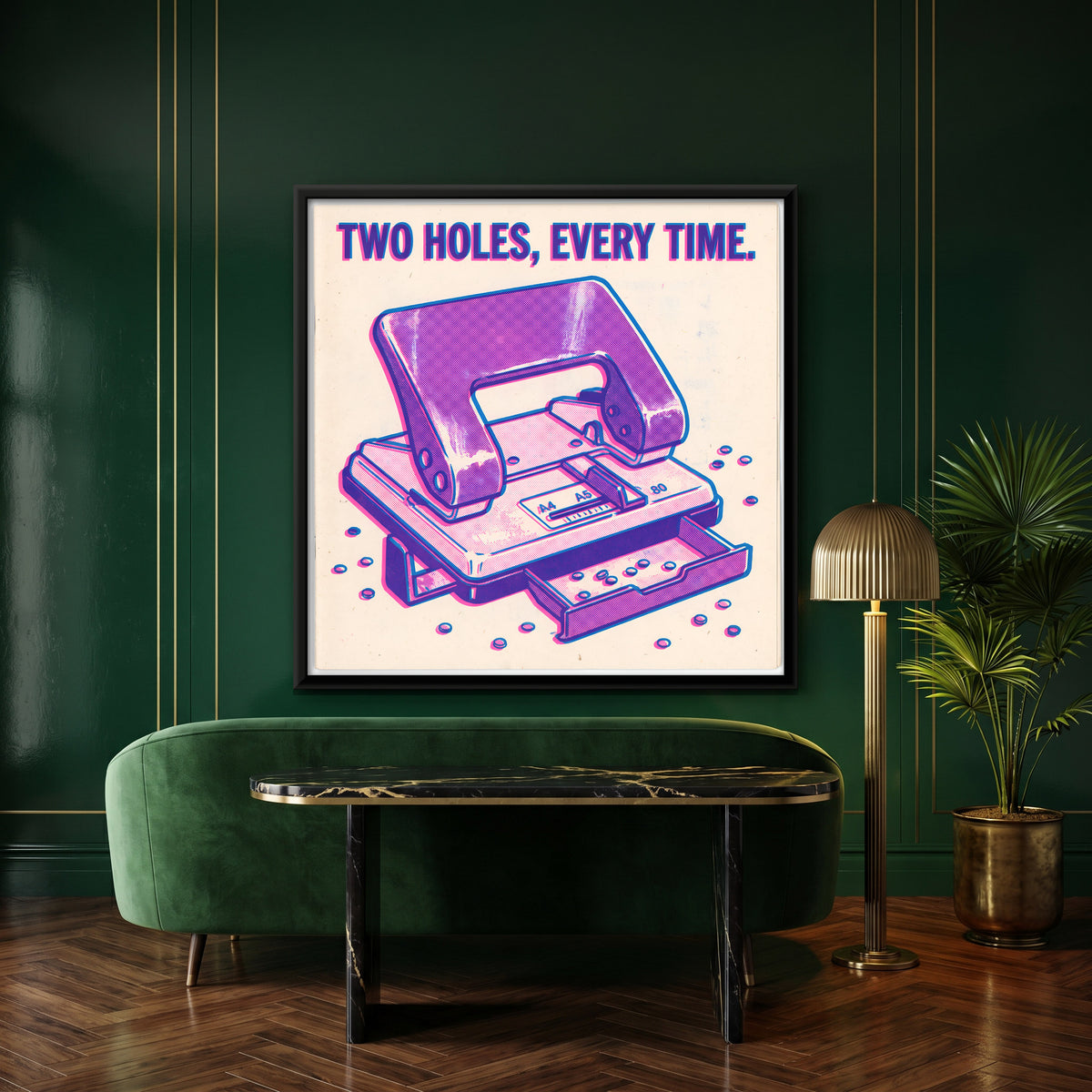 Two-Hole Paper Punch - canvas art shown in a styled room