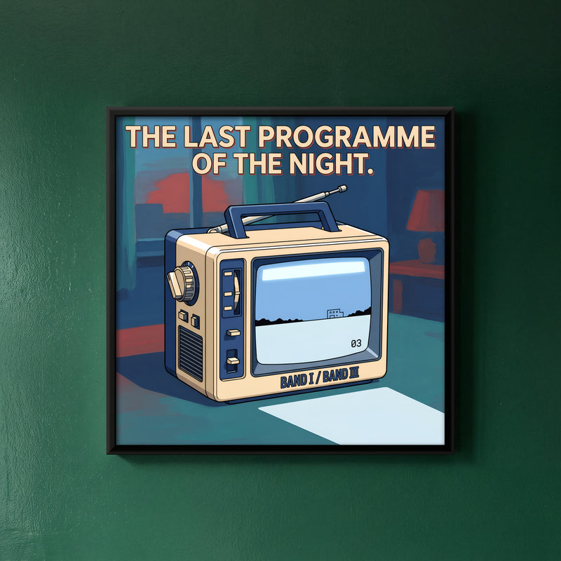Portable Television Set - framed canvas art hung on a wall