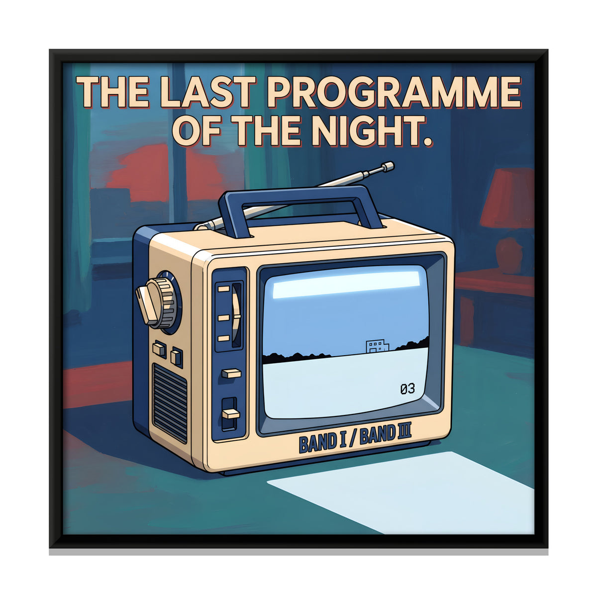Portable Television Set - framed canvas print, front view