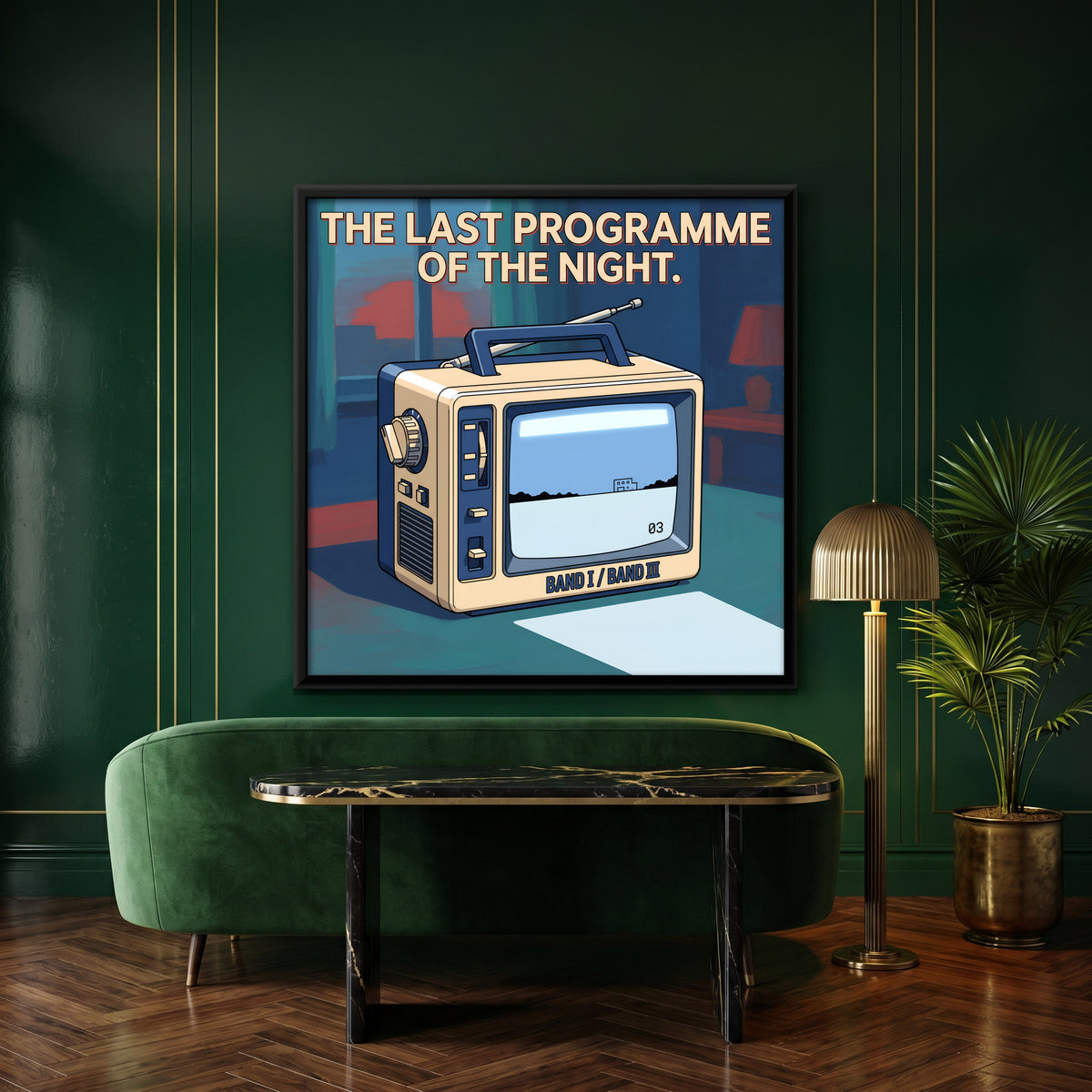 Portable Television Set - canvas art shown in a styled room