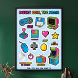 Retro Gaming and Computer Sticker Sheet