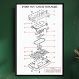 Portable Cassette Player Exploded View Diagram