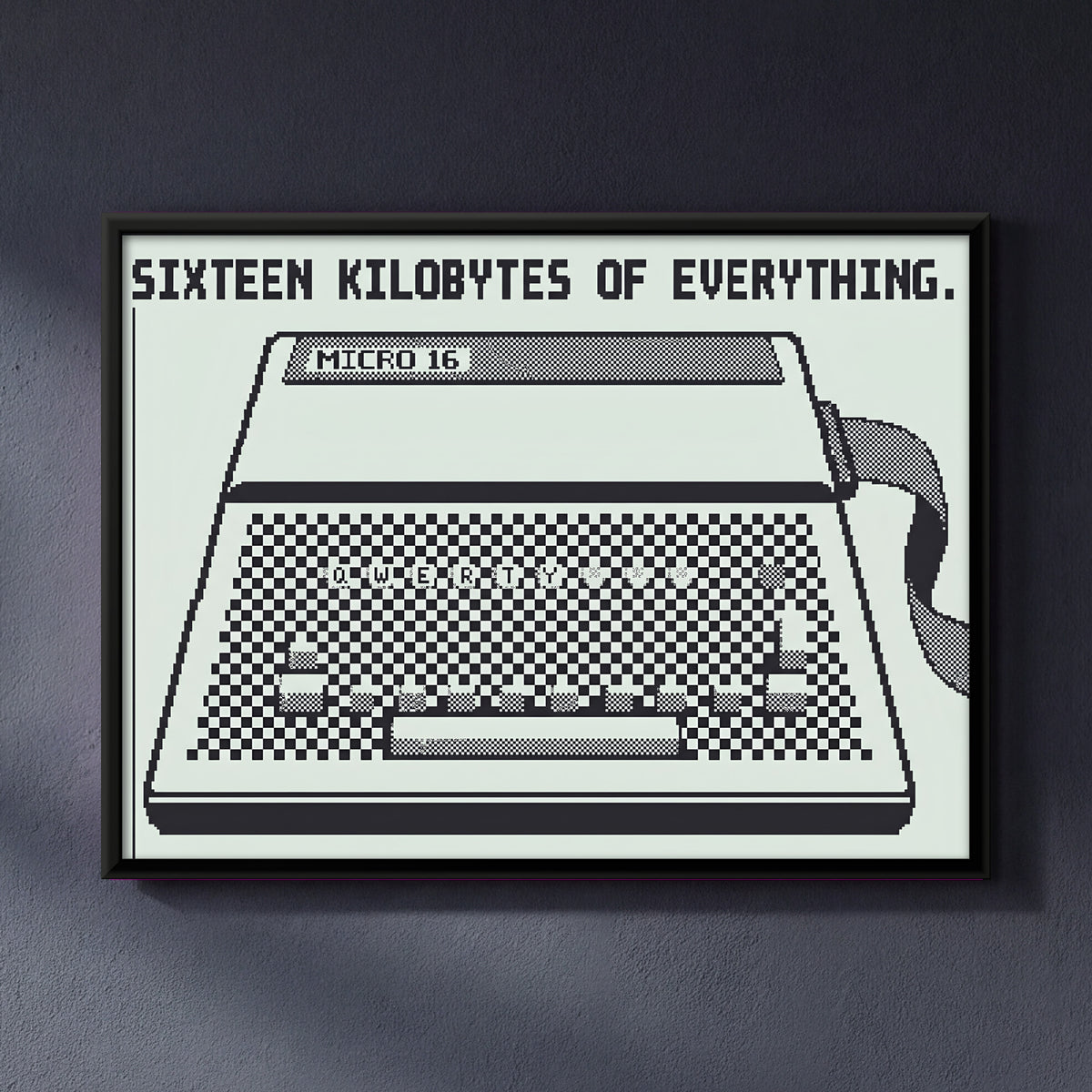 Retro Home Computer - framed canvas art hung on a wall