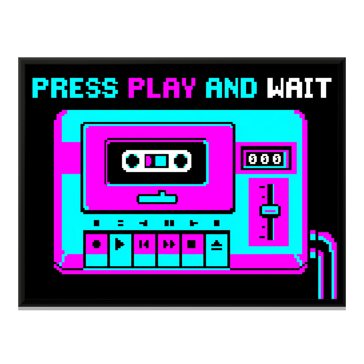 Cassette Tape Recorder - framed canvas print, front view