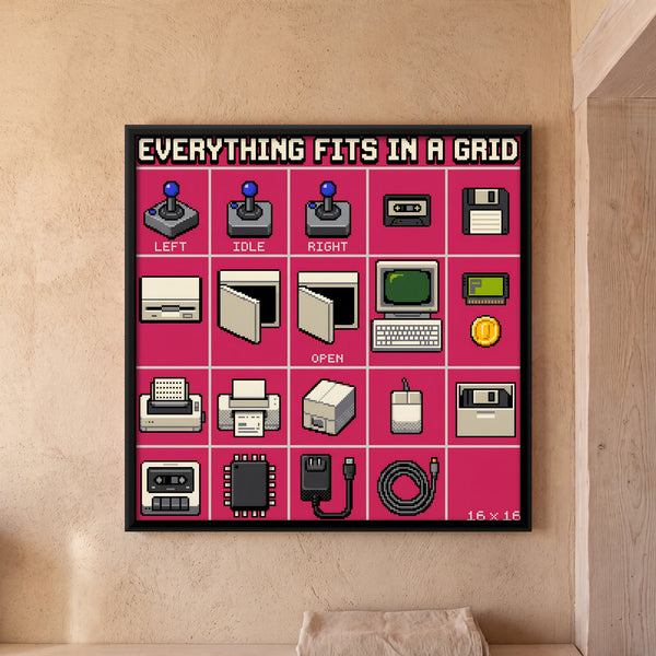 Grid of Retro Computer Icons