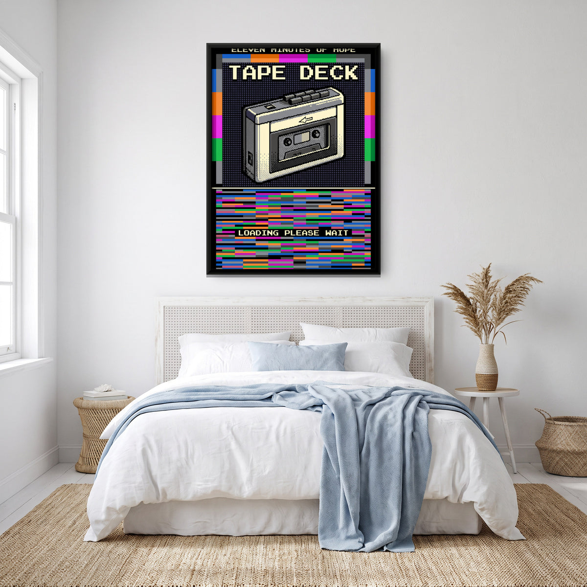Portable Cassette Player - canvas art shown in a second room setting