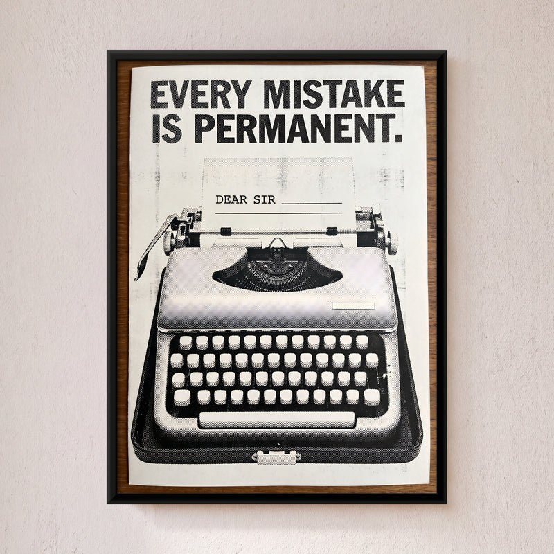 Manual Typewriter - framed canvas art hung on a wall