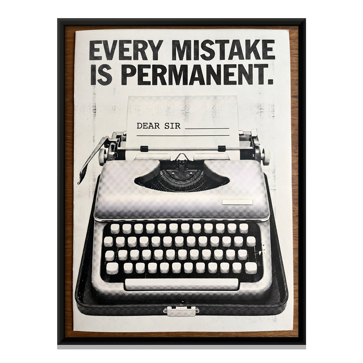 Manual Typewriter - framed canvas print, front view