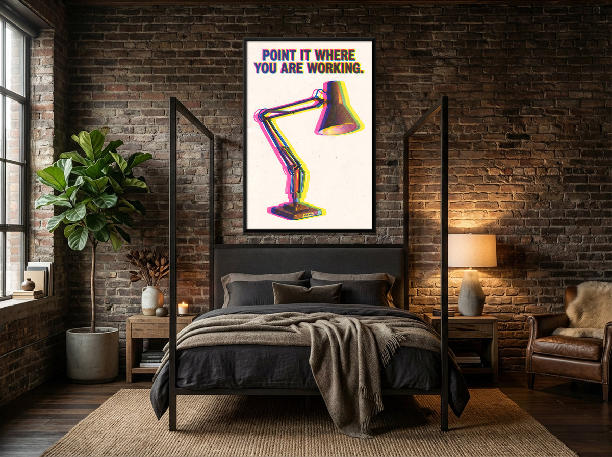 Angled Desk Lamp - canvas art shown in a styled room