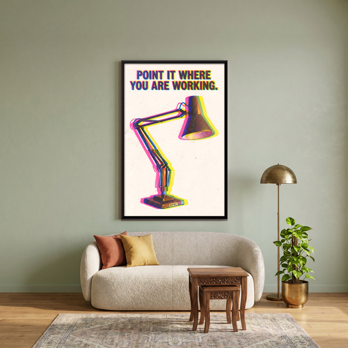 Angled Desk Lamp - canvas art shown in a second room setting