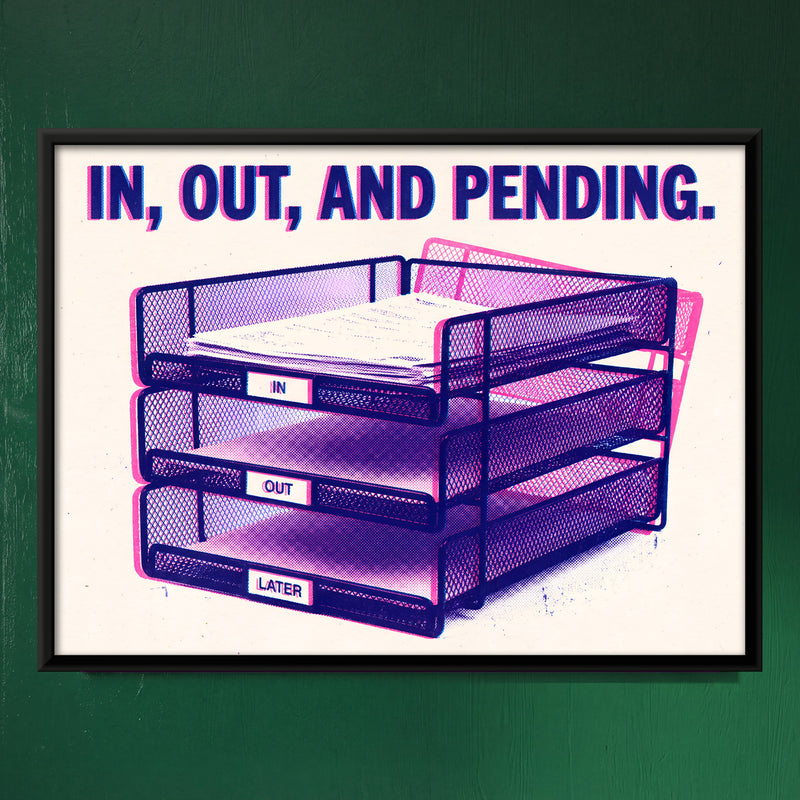 Three-Tier Letter Tray - framed canvas art hung on a wall