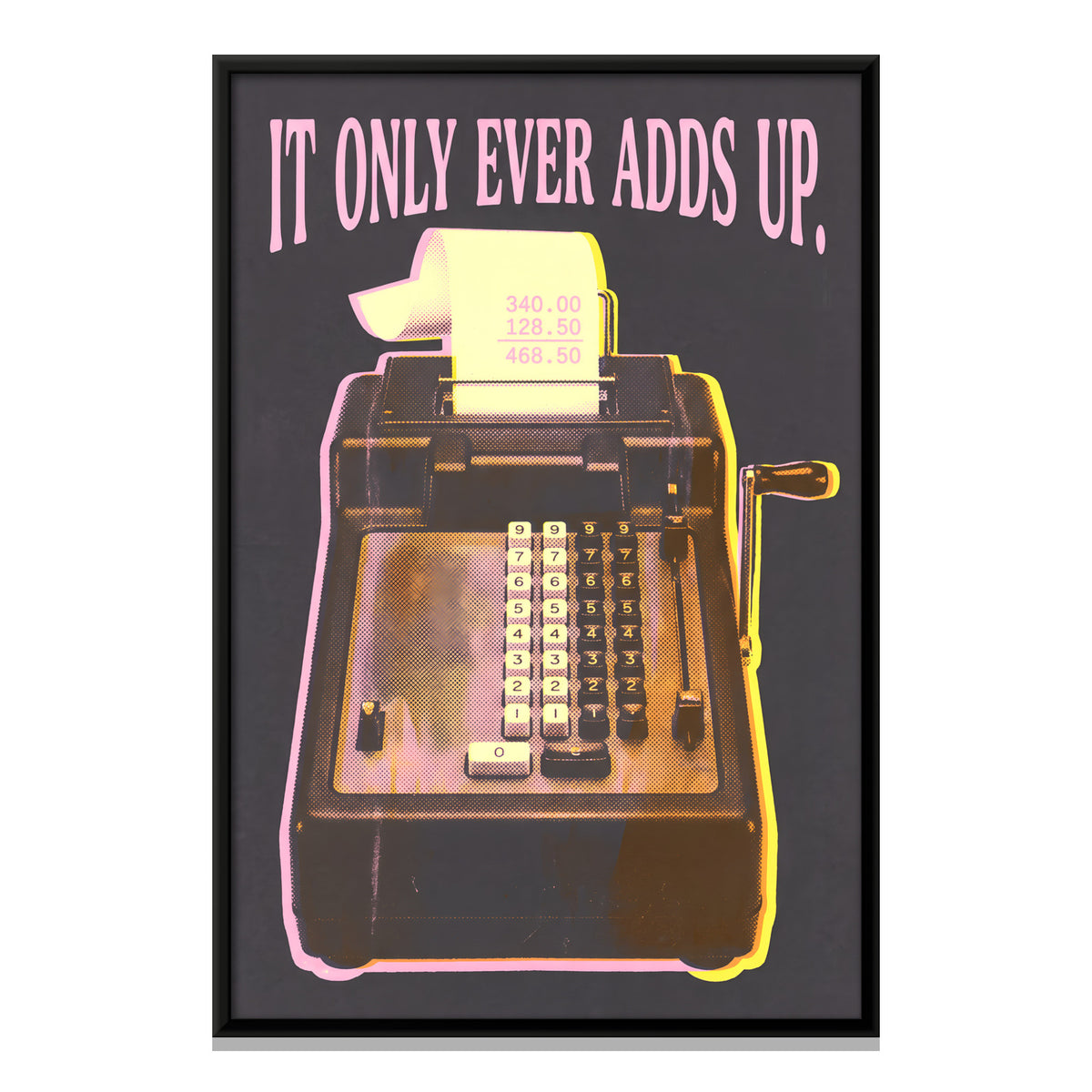 Mechanical Adding Machine - framed canvas print, front view
