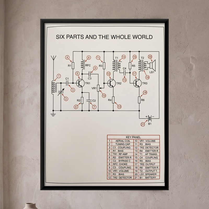 Transistor Radio Circuit Diagram - framed canvas art hung on a wall