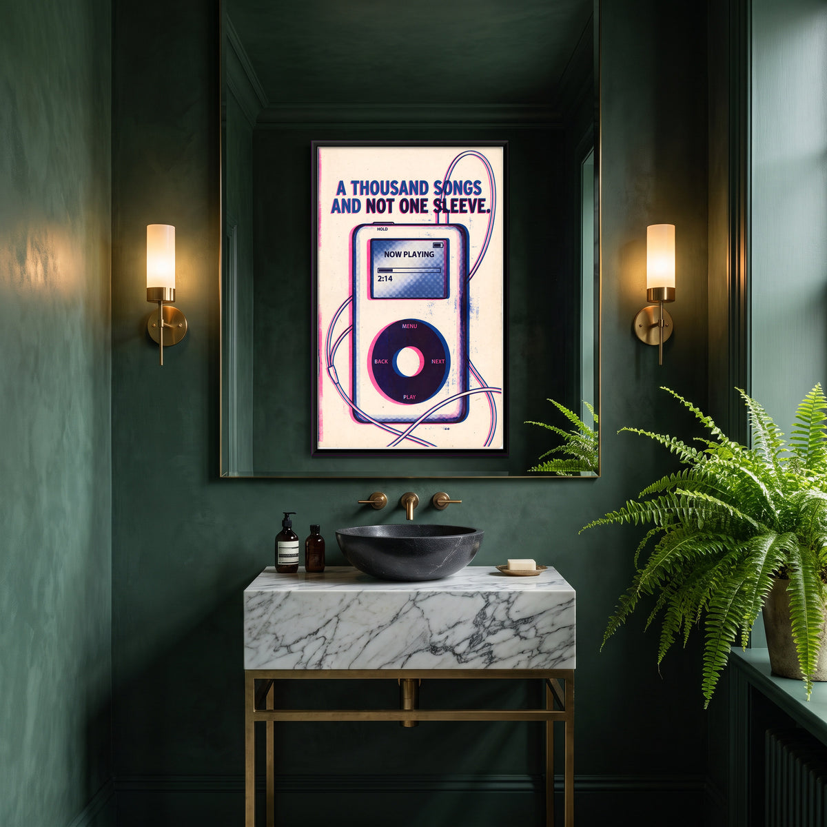 Pocket MP3 Player - canvas art shown in a styled room