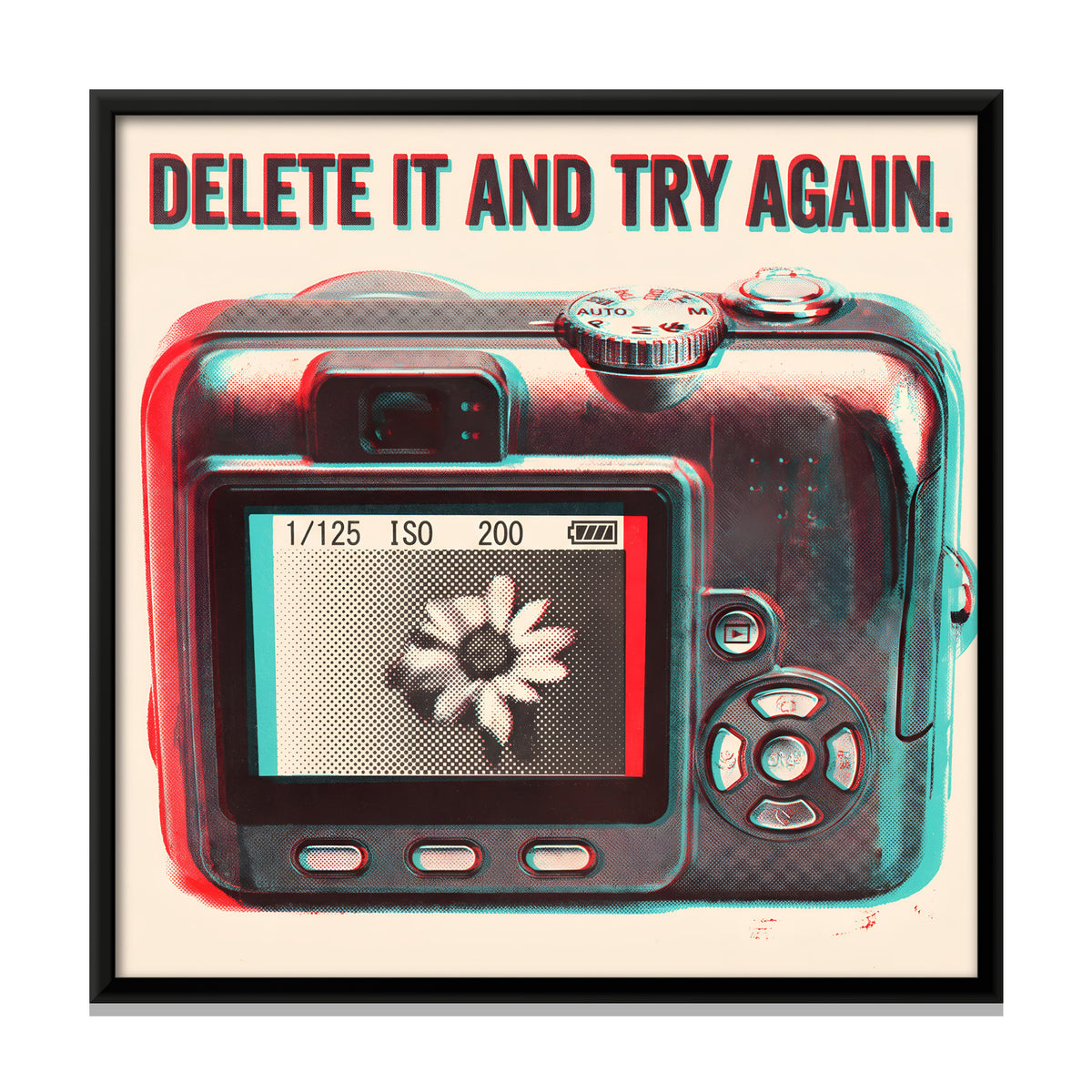 Compact Digital Camera - framed canvas print, front view