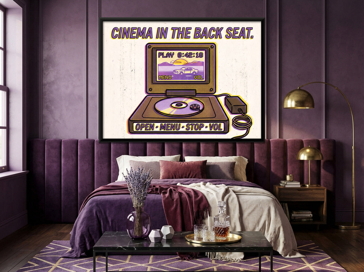 Portable DVD Player - canvas art shown in a second room setting