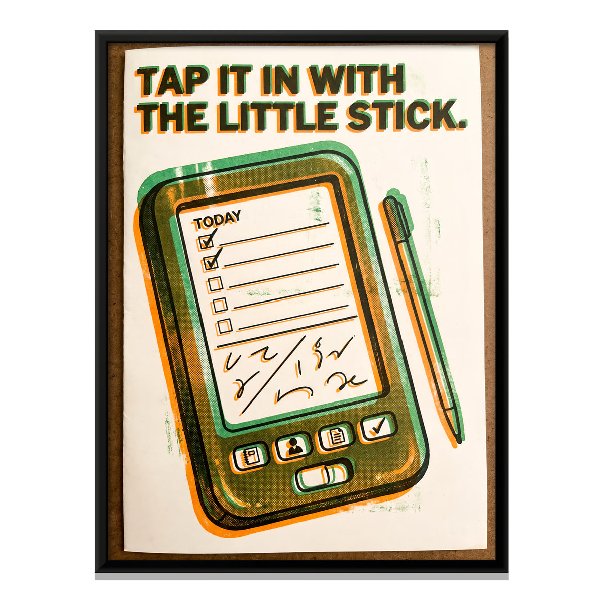 Pocket Organiser with Stylus - framed canvas print, front view