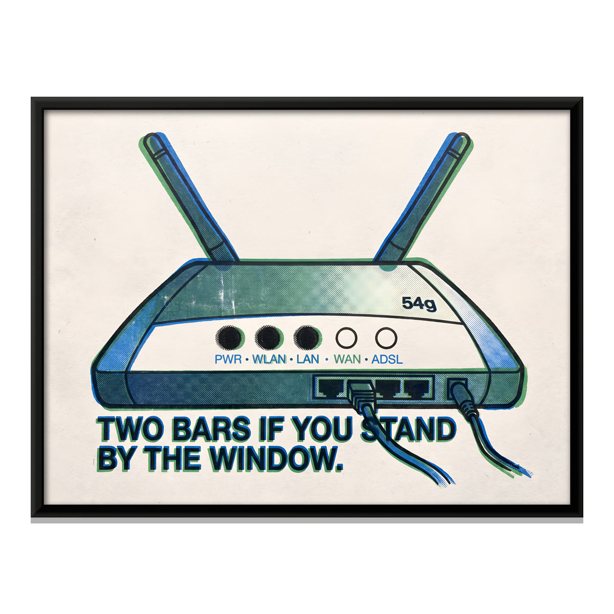Wireless Router - framed canvas print, front view