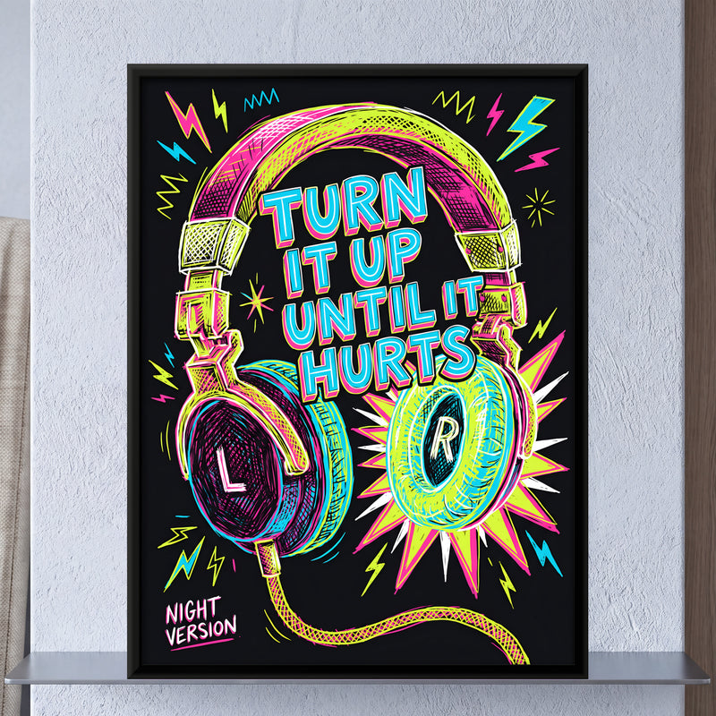 Over-Ear Headphones - framed canvas art hung on a wall
