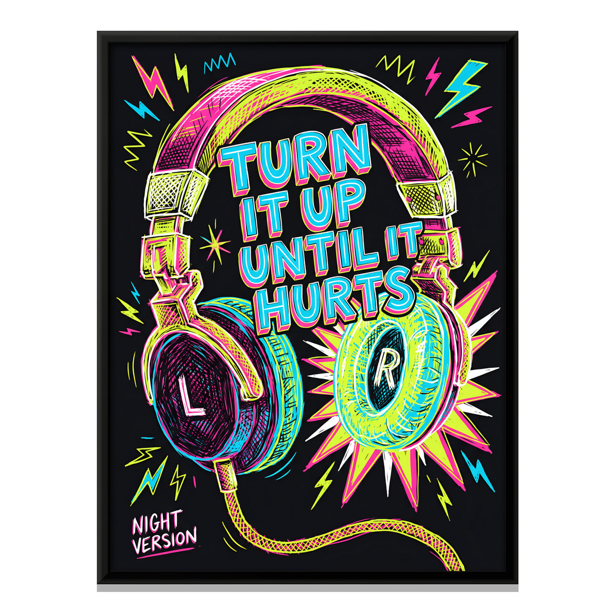 Over-Ear Headphones - framed canvas print, front view