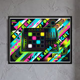 Electronic Drum Pad Controller with Neon Graphics