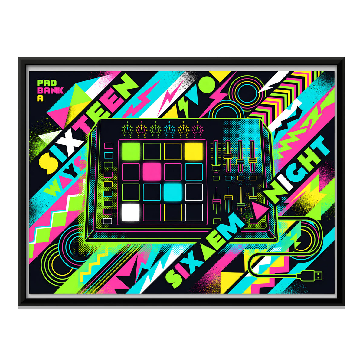Drum Pad Controller - framed canvas print, front view