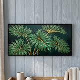 Emerald Philodendron Leaves with Gold Edges