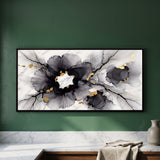 Black Ink Blooms on Marble