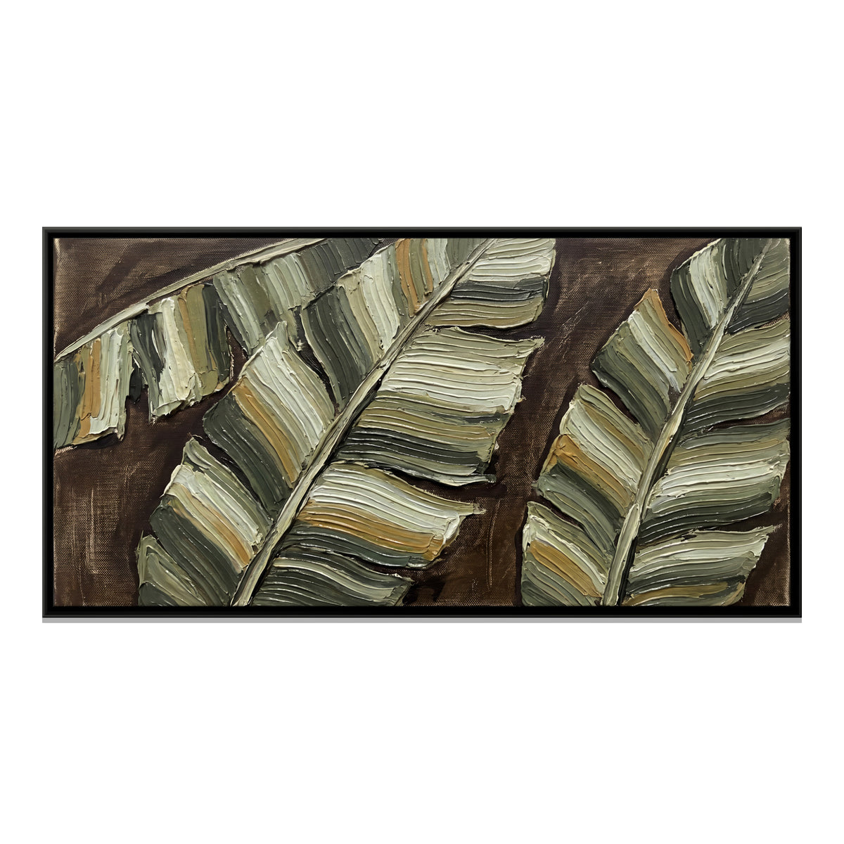 Banana Leaves - framed canvas print, front view