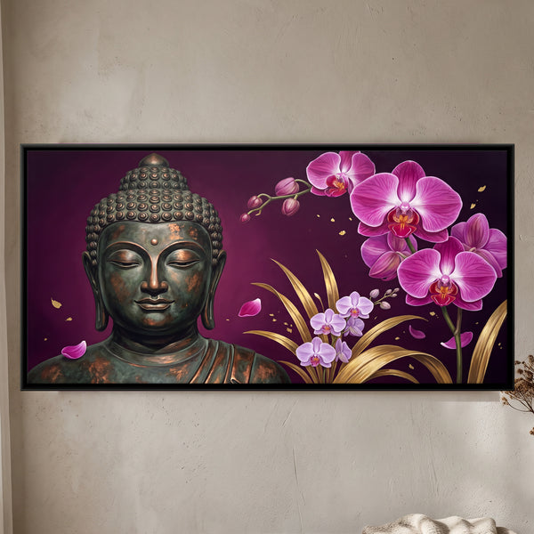 Buddha with Pink Orchids