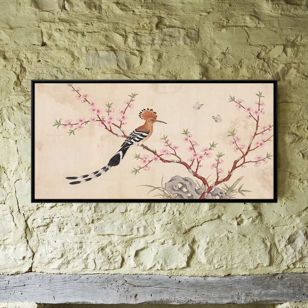 Hoopoe on a Blossom Branch