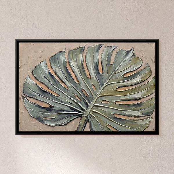Textured Single Monstera Leaf