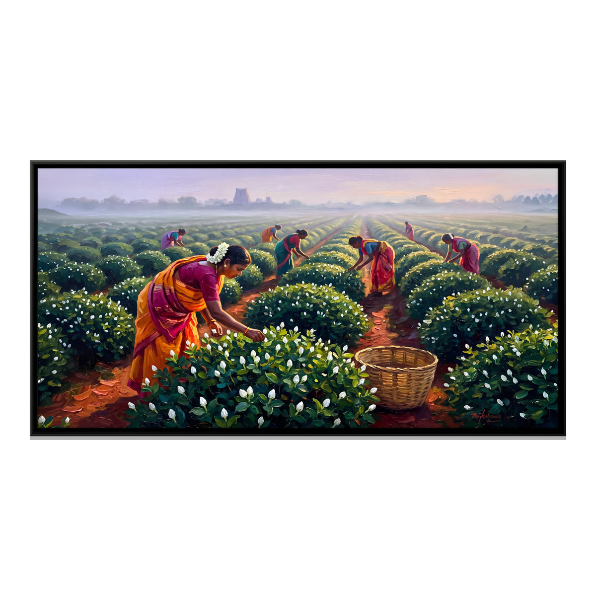 Jasmine Harvest - framed canvas print, front view