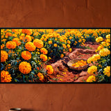 Marigold Field with a Basket