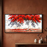 Gulmohar Tree over a White Wall