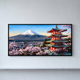 Mount Fuji with Pagoda and Cherry Blossom