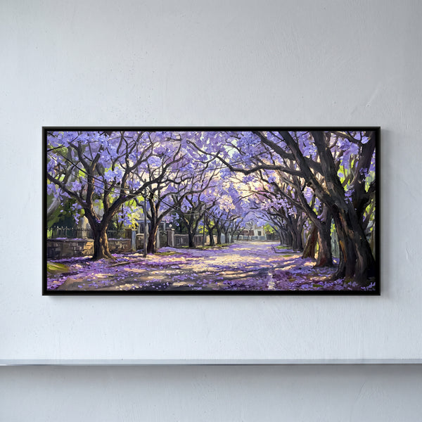 Jacaranda Avenue in Bloom in Charcoal