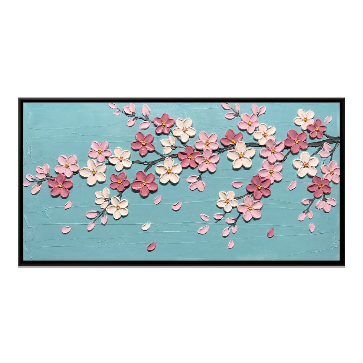 Cherry Blossom Branch - framed canvas print, front view