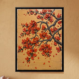 Flame of the Forest Blossoms on Ochre