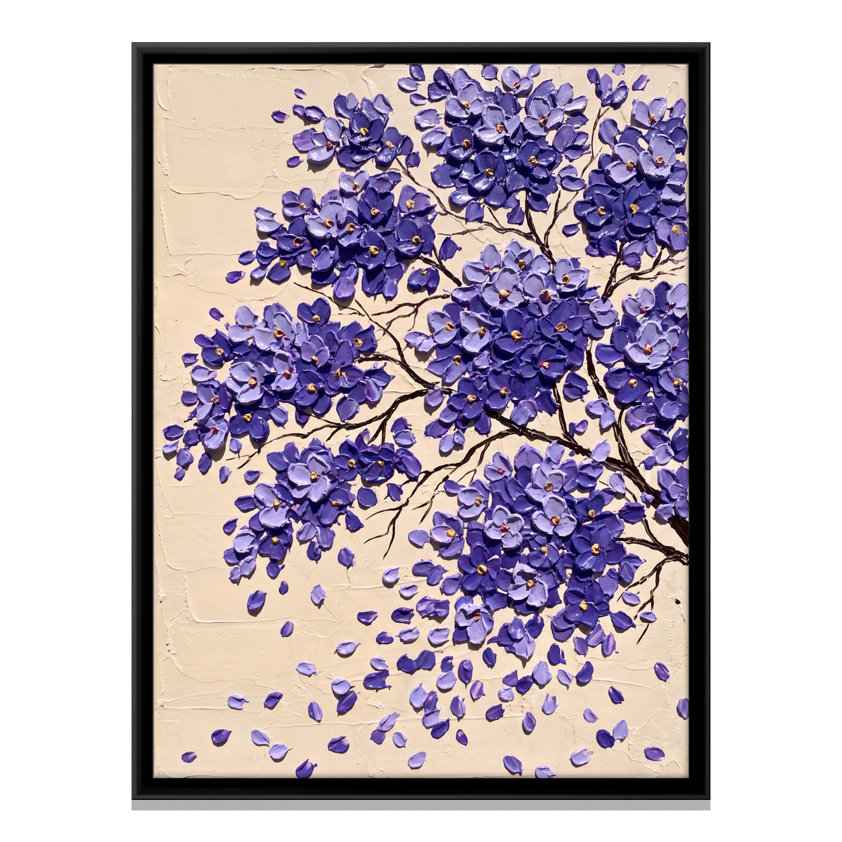 Jacaranda Blossoms - framed canvas print, front view